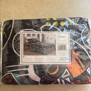Monster Truck Sheet Set - Black and Multicolor